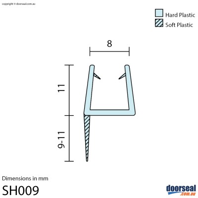 SH009 Shower Screen Seal (8mm glass)